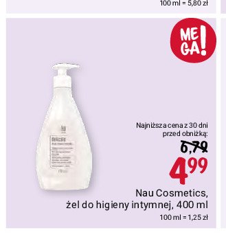 Żel do higeny intymnej delicate Nau cosmetics promocja