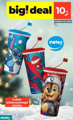 Ciastka w kubku Spider-Man, Disney Stitch lub Paw Patrol 45g promocja w Dealz
