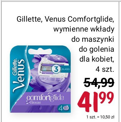 Wkłady do maszynki Gillette venus comfort glide freesia promocja