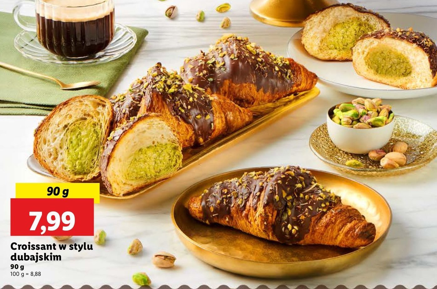 Croissant w stylu dubajskim promocja