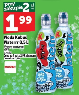 Woda Kubuś Waterrr 0,5L promocja w TOPAZ