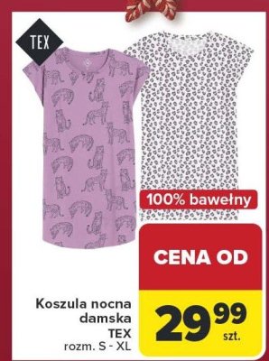 Koszula nocna damska TEX, różne modele i kolory, rozm. S - XL promocja w Carrefour