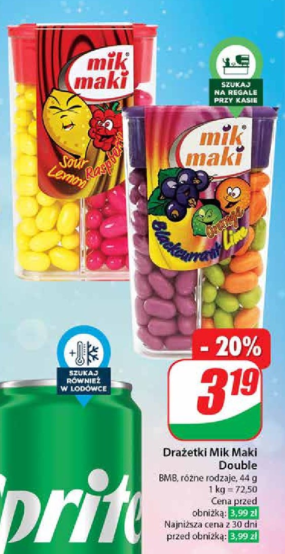 Drażetki owocowe Mik maki promocja