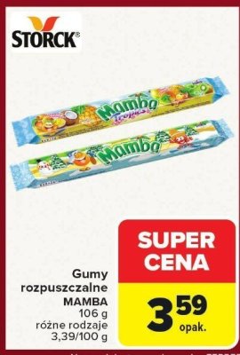 Gumy rozpuszczalne MAMBA różne rodzaje promocja w Carrefour