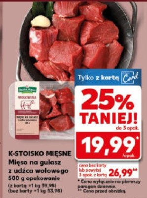 Mięso na gulasz z udźca wołowego promocja w Kaufland