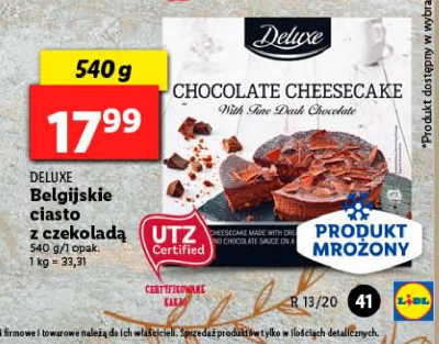 Belgijskie ciasto z ciemn膮 czekolad膮 Deluxe promocja
