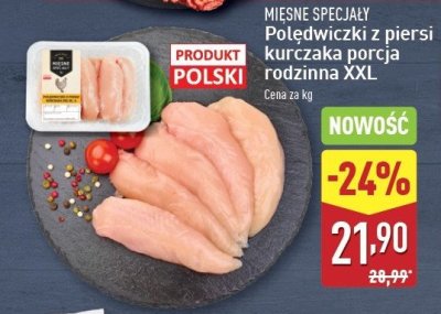 Pol臋dwiczki z piersi kurczaka Mi臋sne specja艂y zawsze 艣wie偶e (aldi) promocja