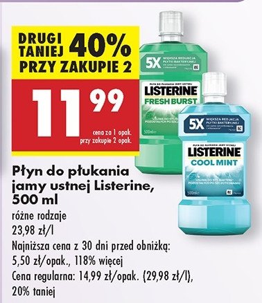Płyn do płukania ust Listerine fresh burst promocja