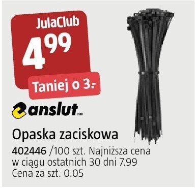 Opaska zaciskowa Anslut 4x200 szt. promocja w Jula