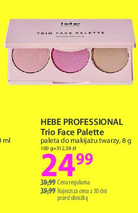 Paleta do konturowania trio face palette Hebe professional promocja w Hebe