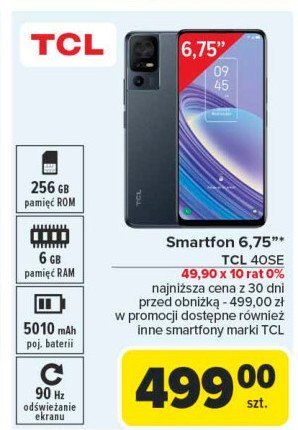 Smartfon 40se szary Tcl promocja