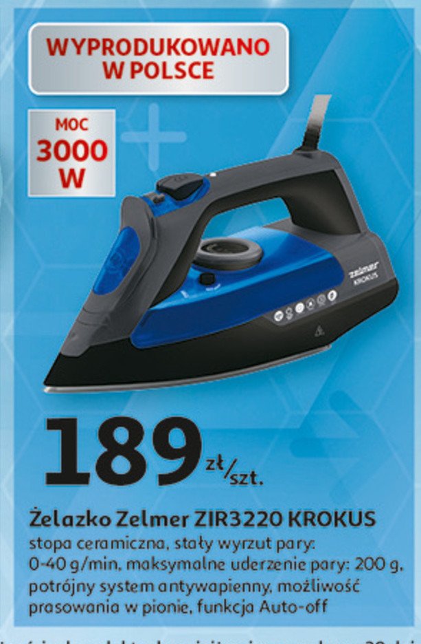 Żelazko zir 3220 Zelmer promocja w Auchan