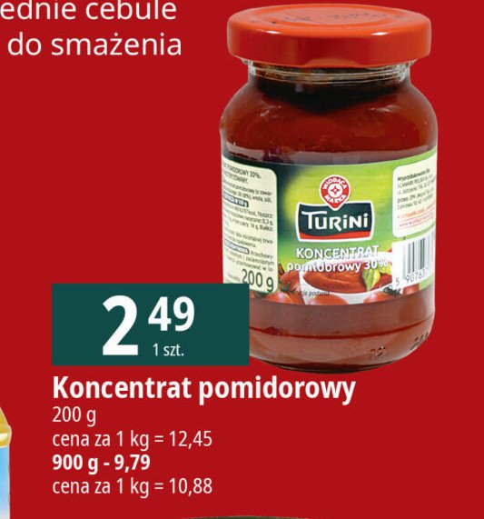 Koncentrat pomidorowy 30 % Wiodąca marka turini promocja w Leclerc