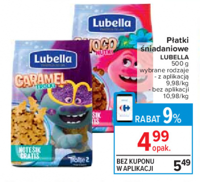 Płatki caramel troll Lubella mlekołaki promocja