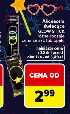 Akcesoria świecące GLOW STICK różne rodzaje promocja w Carrefour Market