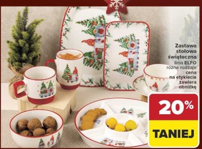 Zastawa stołowa świąteczna linia ELFO różne rodzaje promocja w Carrefour