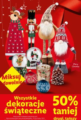 Dekoracje świąteczne wszystkie rodzaje -50% promocja w Lidl