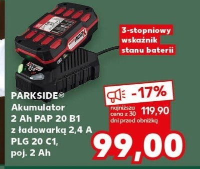 Akumulator 2 Ah PAP 20 B1 z ładowarką 2,4 A PLG 20 C1, poj. 2 Ah promocja w Kaufland