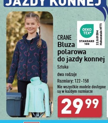 Bluza polarowa do jazdy konnej 122-158 CRANE promocja w Aldi