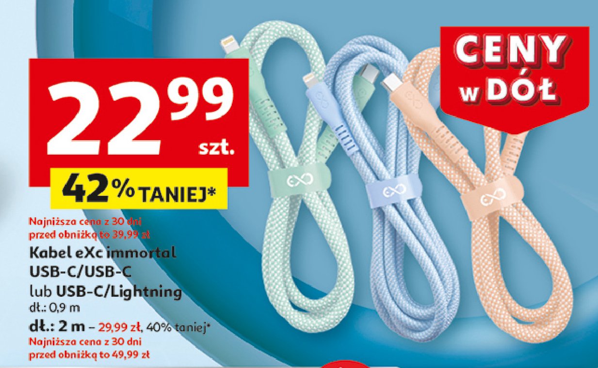 Kabel usb-lighting 2 m Exc promocja w Auchan