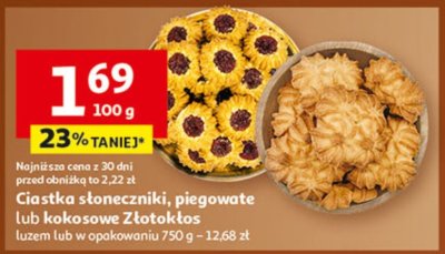 Ciastka słoneczniki luzem Złotokłos promocja w Auchan