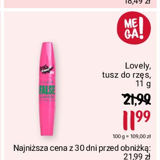 Tusz do rz臋s czarny LOVELY FALSE LASH promocja