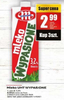 Mleko UHT WYPASIONE promocja w Supeco