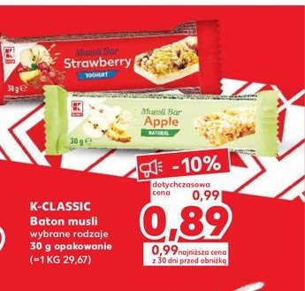 Baton musli jab艂kowy K-classic promocja