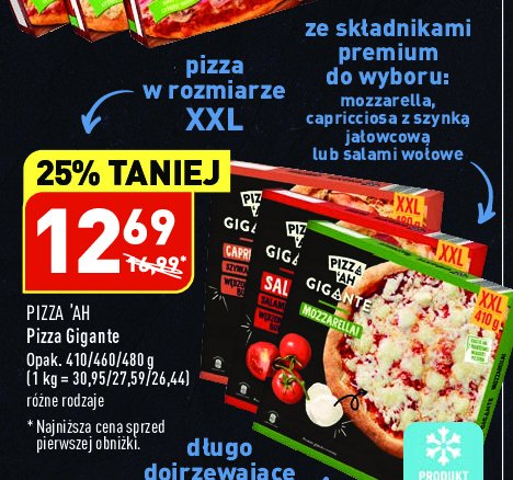 Pizza gigante salami z kiełbasą wołową Pizza'ah promocja