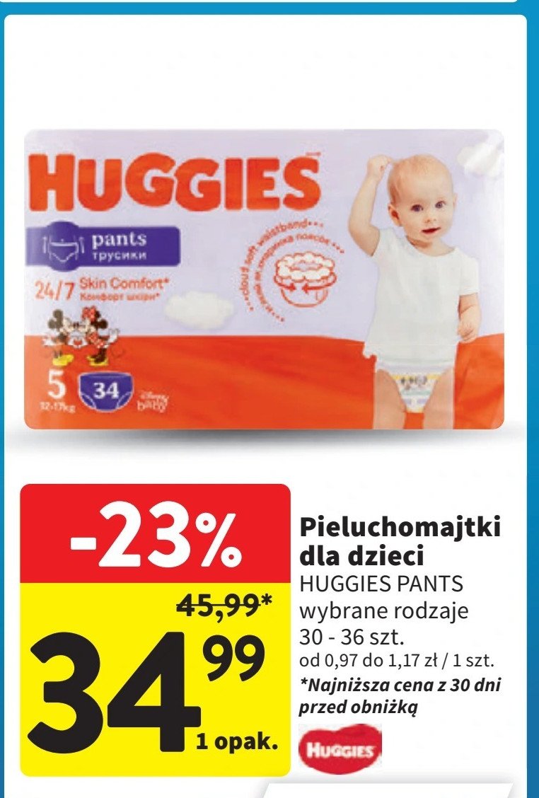 Pieluchomajtki 5 Huggies pants jumbo promocja