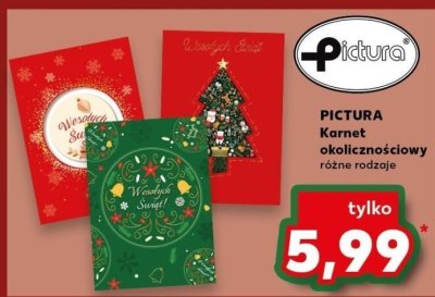 Karnet okolicznościowy PICTURA różne rodzaje promocja w Kaufland