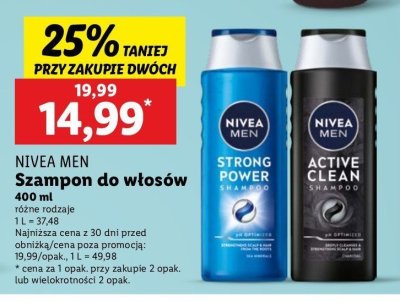 Szampon g艂臋boko oczyszczaj膮cy Nivea men active clean promocja