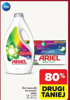 Żel, kapsułki do prania ARIEL 1,8 l, 2,65 l, 90 szt. promocja w Carrefour Market