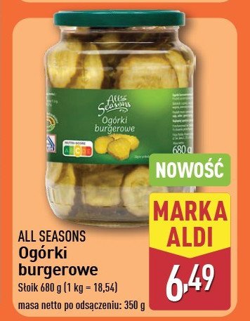 Ogorki burgerowe All seasons promocja
