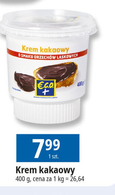 Krem orzechowo-kakaowy Eco+ promocja w Leclerc