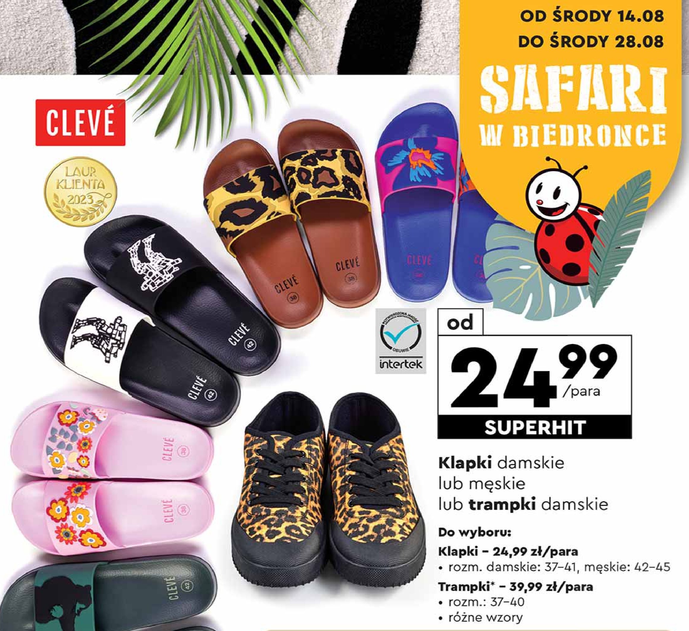 Klapki damskie 37-41 Cleve promocja