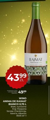 Wino ANIMA DE RAIMAT BIANCO białe wytrawne 0,75 L promocja w Duży Ben