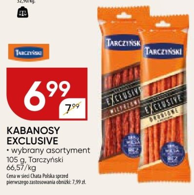 Kabanosy exclusive wybrany asortyment 105 g, Tarczyński promocja w Chata Polska