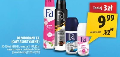 Dezodorant Fa (cały asortyment) promocja w Arhelan
