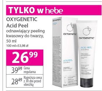 Peeling kwasowy do twarzy Oxygenetic acid peel promocja