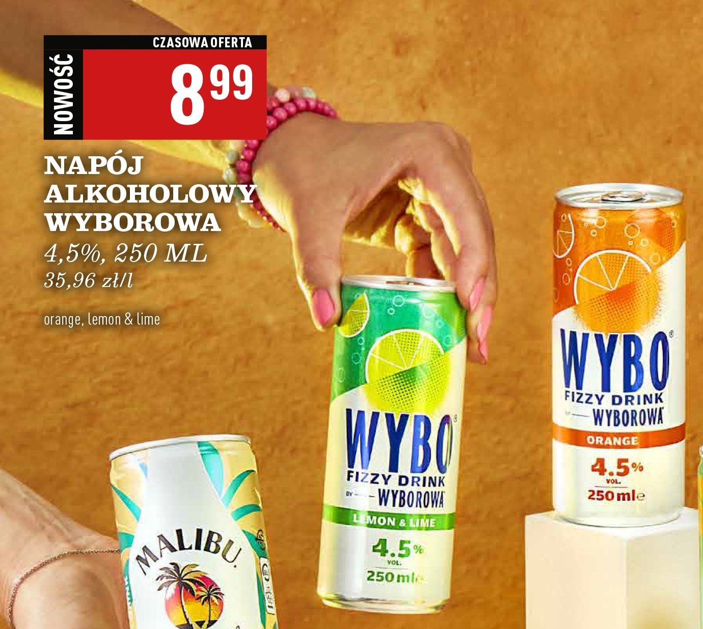 Drink lemon & lime Wyborowa fizzy drink promocja w Biedronka
