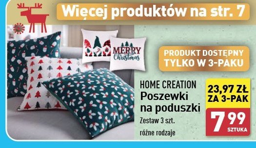 Poszewki na poduszki 45 x 45 cm Home creation promocja w Aldi