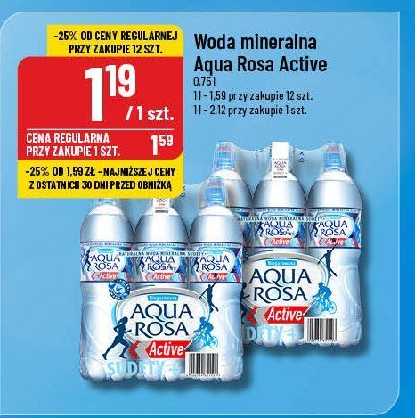 Woda niegazowana active Aqua rosa promocja