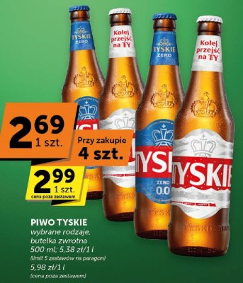 Piwo Tyskie wybrane rodzaje butelka zwrotna 500 ml promocja w Groszek