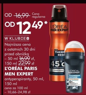 Antyperspiranty L'ORÉAL PARIS MEN EXPERT antyperspiranty 50 ml, 150 ml promocja w Super-Pharm