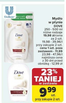 Mydło w płynie Dove 250-500 ml różne rodzaje promocja w Carrefour