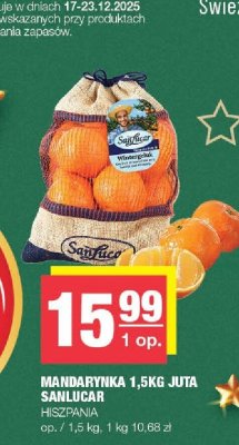 Mandarynka 1,5kg juta Sanlucar promocja w SPAR