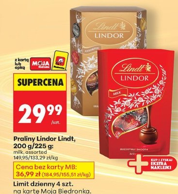 Praliny Lindor assorted promocja w Biedronka