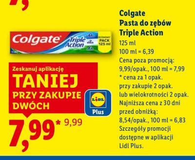 Pasta do zębów Triple Action Colgate promocja w Lidl