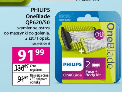 Ostrza wymienne qp620/50 Philips oneblade promocja